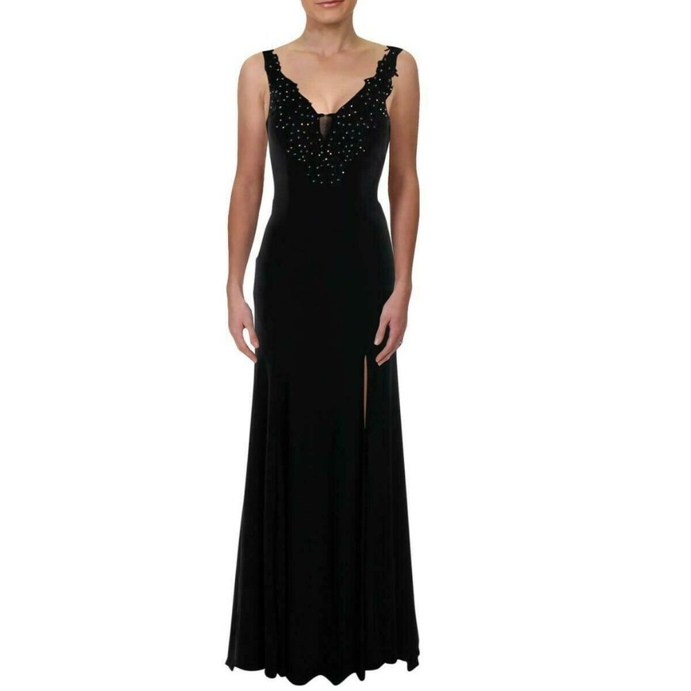 Say Yes To Prom Jr 11/12 Black Gown NWT BU85